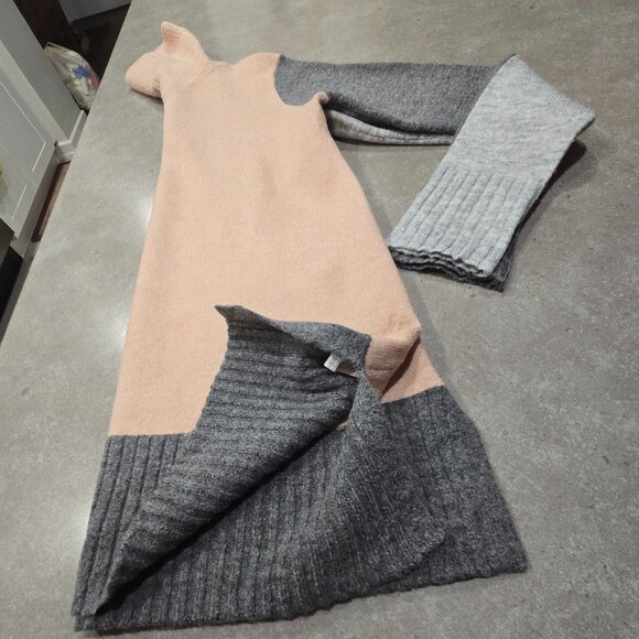 POINT ZERO Women's Color Block Turtleneck Long Sleeves Sweater - Grey/Pink P/S - Picture 5 of 13